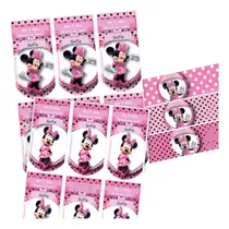 Comprar Kit Imprimible Minnie Rosa Cumple Candybar ¡texto Editable!