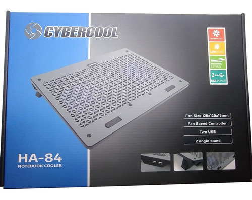 Cooler Para Laptop Cybercool Ha-84 Aluminio 2 Ventiladores