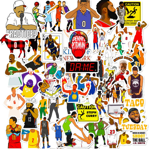 Calcomanías Dibujos Animados Baloncesto Estrella Deporte 50