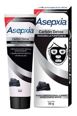 Asepxia -  Mascara - Facial -carbon - Peel Off - 30 Grs