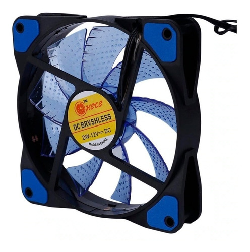 Fan Cooler Ventilador 12cm 12x12 Led Colores Pc Case Mdj