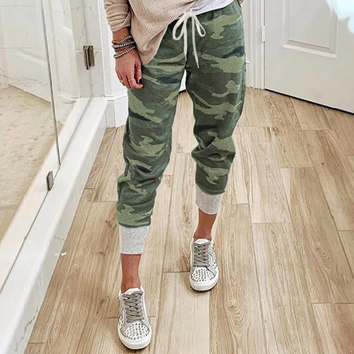 Pantalones Deportivos Casuales Con Estampado De Camuflaje Pa