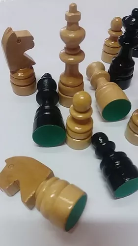Pecas para xadrez em madeira com feltro xalingo rei 85 cm