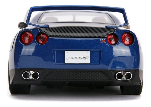 Coche Nissan con figuras de Rápido y Furioso con luz 1:18 Jada Color Azul