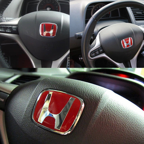 Honda Civic Emblema Volante  Steering Wheel Rojo Azul Negro