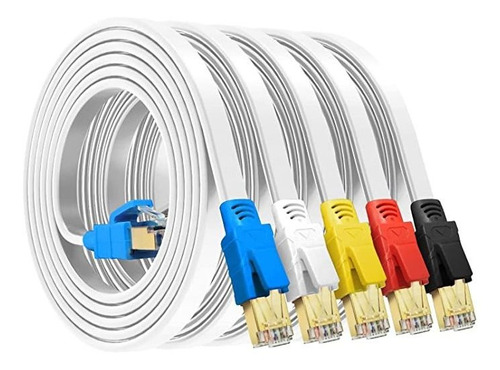 Hqgc Cable Ethernet Cat7 De 5 Pies, 5 Unidades, Cable Lan D.
