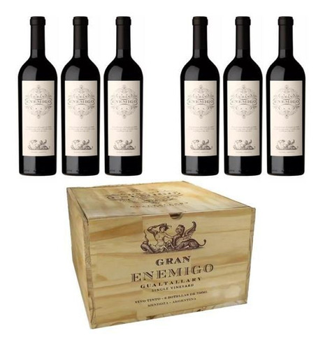 Vino Gran Enemigo Blend Cab Franc Malbec 750m Caja Madera X6