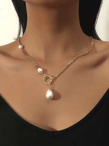 Exquisito Collar De Perlas Elegante Para Dama Estilo Casual