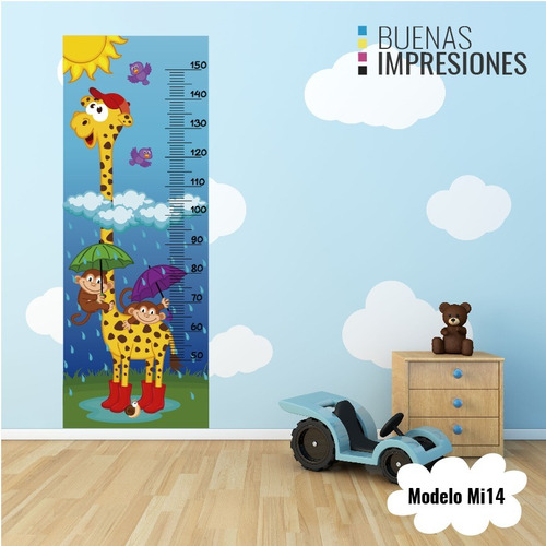 Imagen 7 de 10 de Vinilos Decorativos Medidores Infantiles Animales, Buho