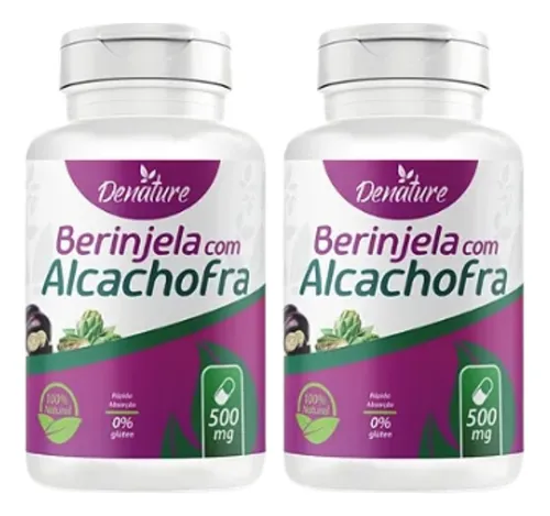 comprar Kit 2 Berinjela Com Alcachofra 500mg 100 Cáps Denature