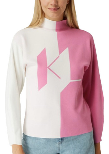 Sueter Karl Lagerfeld Blanco Con Rosa Nuevo Y Original