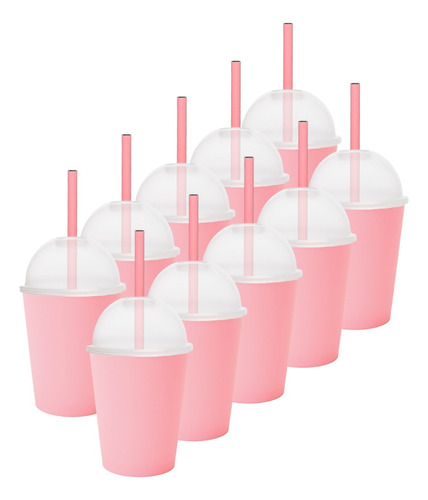 20 Vasos Fiesta Para Bolo- Candy Bar Mini Saturn 12 Oz Rosa Pastel