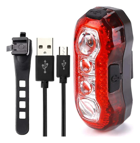 Luz Led Trasera Bicicleta Stop Roja Recargable Usb Ruta Mtb