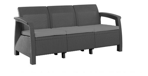 Imagen 3 de 10 de Juego De Living Jardin Exterior Rattan 3 Cuerpos Corfu Keter