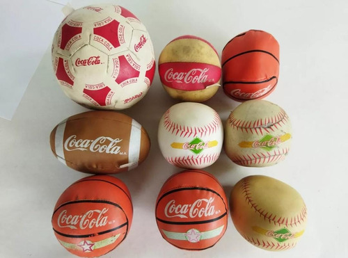 Coca Cola Balones Pelotas Colección Vintage Fútbol Rojo 