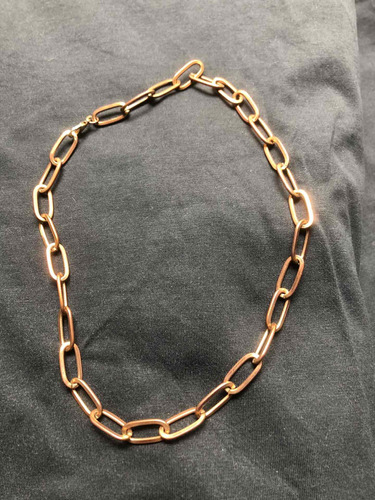 Cadena Grande Dorada Ocre (v) Collar Colgante Rosa Gold