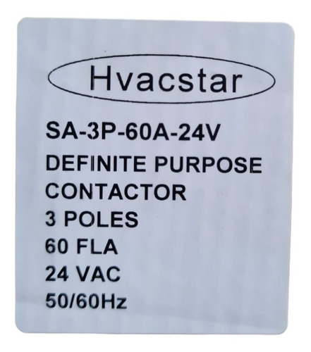 Contactor De Propósito Definido, 60a, 3 Polos, Bobina 24vac