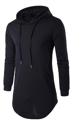 Suéter Largo Con Capucha Para Hombre, Camiseta Deportiva Par