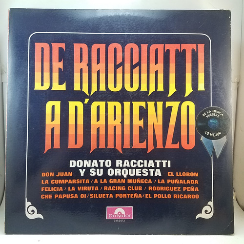 Donato Racciatti A Darienzo - Tango 1970 Vinilo Lp - Mb