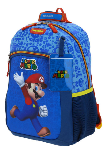 Mochila Mediana Escolar Chenson Mario Bros Scotty Mb66341-9