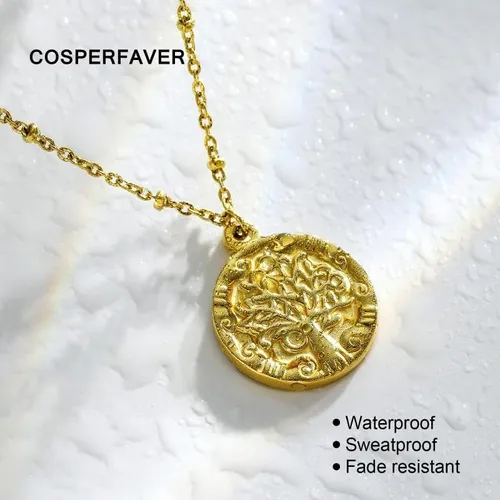 Árbol De La Vida Collar Colgante Moneda De Oro, ...