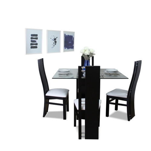 Comedor Minimalista Mod Marbella 4 Sillas Moderno