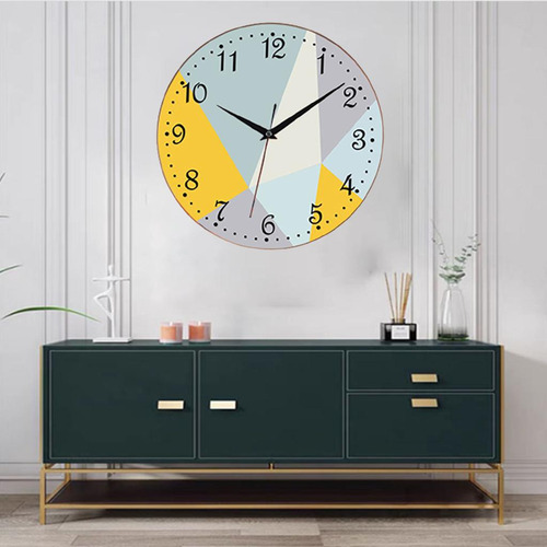 Reloj De Pared Decorativo De 12 Pulgadas Con Geometría