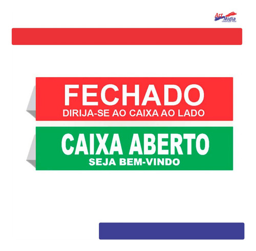 4 Placas Caixa Fechado Display 30x7cm Frente Aberto Balcao