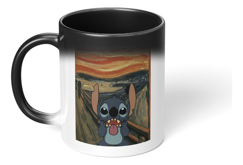 Taza Magica Cambia Color Stitch Parodia El Grito