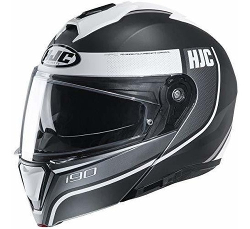 Casco Hjc Helmets I90 - Davan (grande) (negro / Blanco)