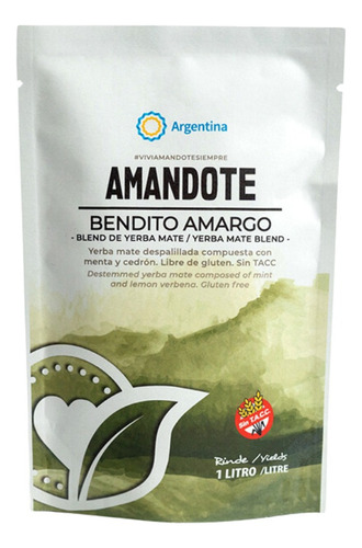 Amandote Bendito Amargo Blend Yerba Mate Cedron Monodosis