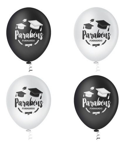 Balão - Bexiga Formatura - Parabéns Formando - 25 Unidades 