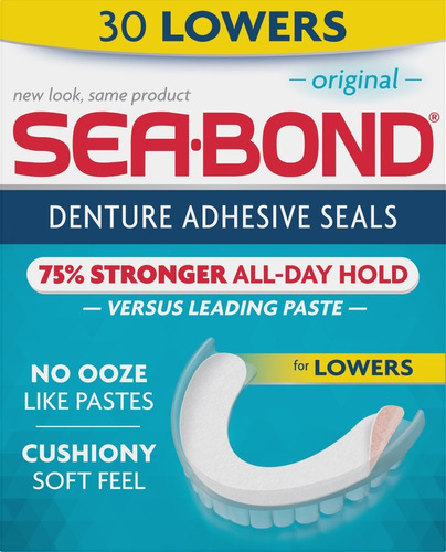 Sea Bond Adhesivo Dentadura Sellos Reduce 30pz Original 