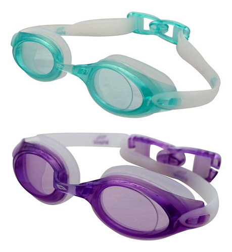 Goggle De Natación Adulto Shell Multicolor Morado O Aqua Multicolor