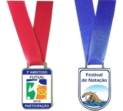 100 Medalha Esportiva Personalizada De Metal Resinada.