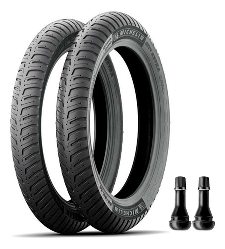Kit Pneu Michelin 80/100-18+90/90-18 + 2 Válvulas Factor 125