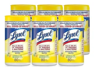 Lysol Toallitas Desinfectantes Caja Con 6 Botes De 80 Piezas