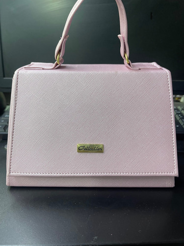 Bolsa De Mano Negro Lisa Oro Negro