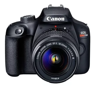 Canon EOS Rebel Kit T100 + lente 18-55mm III + lente 75-300mm III + 16 GB DSLR color negro