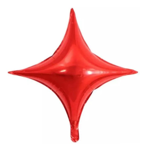 Globo Metalizado Estrellas 4 Puntas 65cm Color Rojo X 1und