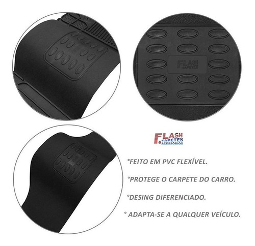 Tapete Tunel Flash Preto Borracha Pvc Universal Honda City