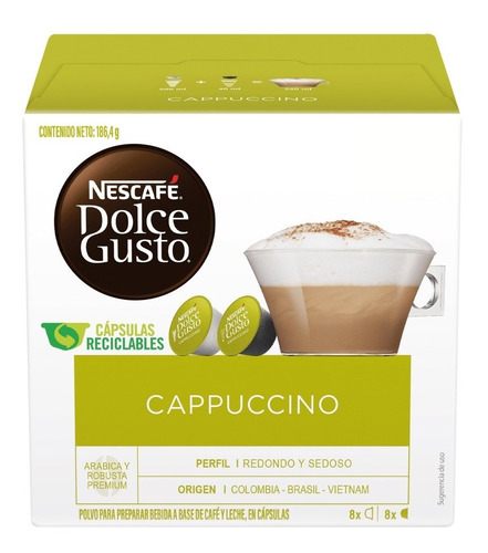 Cápsulas De Cafe Nescafé Dolce Gusto 16 Pzs Cappuccino