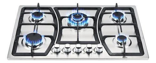 comprar Parrilla A Gas Empotrable 5 Quemadores Acero Inoxidable Premium Plateada Color Plateado Nube