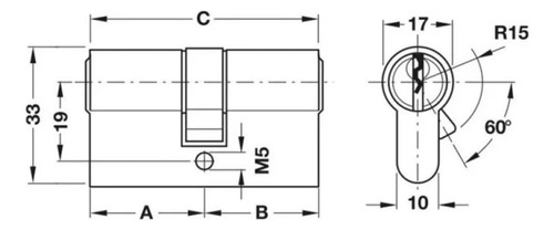 Cilindro Hafele Modelo Europeu 62mm Escovado