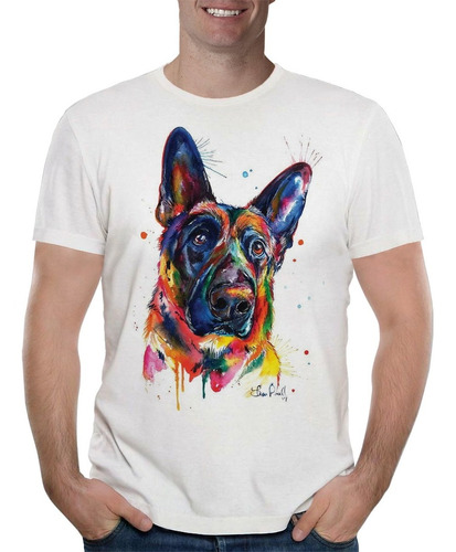 Remera Remera Perro Pastor Alemán 3 Hombre Purple Chick