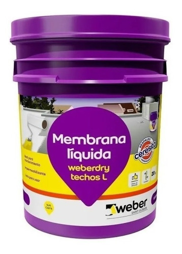 Imagen 1 de 2 de Membrana Líquida Techos L Weberdry Weber 20kg
