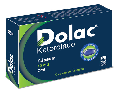 Dolac Cápsula 10 Mg, 20 Cápsulas