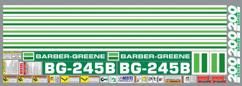 Calcomanías Para Barber-greene Bg245b Series 200