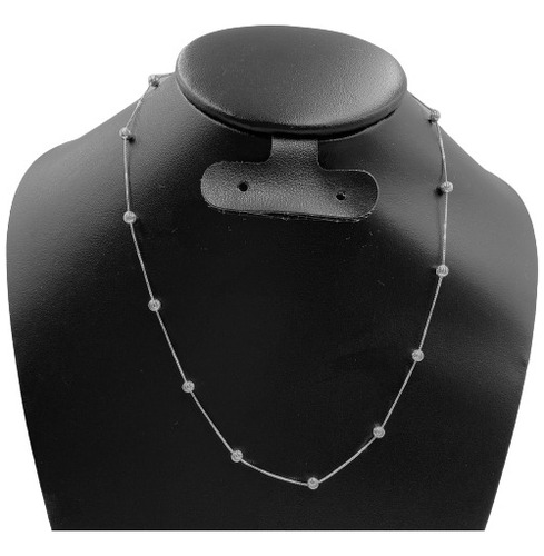 Cadena Collar Plata Bola Gde Mujer  Ley .925 2mm 40 Cm Largo