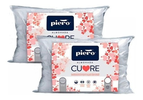 Combo 2 Almohadas Piero Cuore 70x40 Con Corazón De Espuma